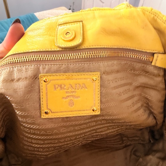 Prada Nappa Gaufre Leather Bag With Bow Accent - Picture 9 of 12